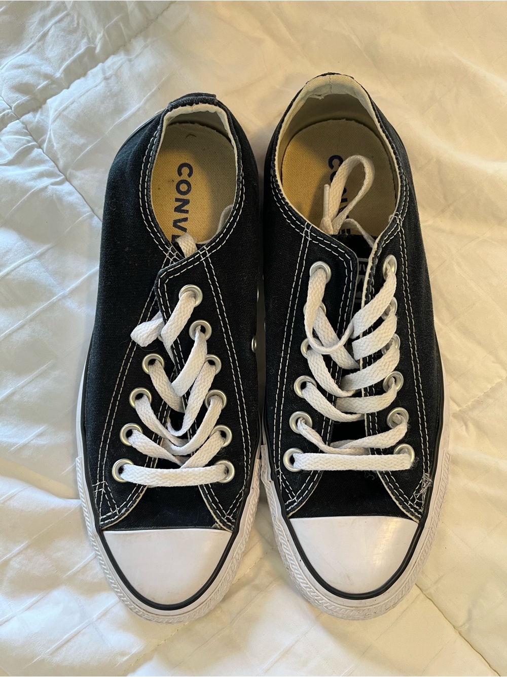 Converse Black and White Low-Top Canvas Sneakers